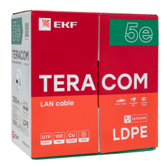 Кабель витая пара U/UTP кат.5E 4 пары solid внешн. LDPE черн. TERACOM EKF TRC-5EUTP-04PE-BK-OUT3