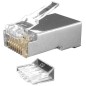 Разъем PLUG-8P8C-UV-C6-SH-100 RJ45(8P8C) под витую пару кат. 6 (50/50 микродюйм)экранир. универс.(для ож и мж кабеля) со вставко