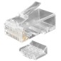 Разъем PLUG-8P8C-UV-C6-100 RJ45(8P8C) под витую пару кат.6 (50 µ"/ 50 мкр. дюйм) универс. (для ож и мж кабеля) со вставкой (уп.1