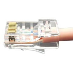 Разъем легкой оконцовки PLEZ-8P8C-U-C6-100 RJ-45 (8P8C) под витую пару кат.6 (50 µ"/ 50 микродюймов) универс. (для ож и мж кабел