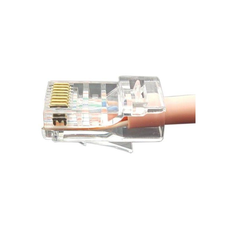 Разъем легкой оконцовки PLEZ-8P8C-U-C6-100 RJ-45 (8P8C) под витую пару кат.6 (50 µ"/ 50 микродюймов) универс. (для ож и мж кабел