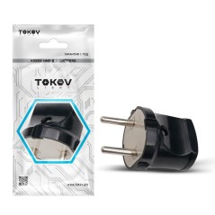 Вилка прямая 6А 250В без заземл. черн. TOKOV ELECTRIC TKL-PL-C05