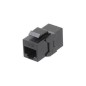 Адаптер проходной (coupler) Keystone Jack RJ45 (8P8C) кат.6 4 пары CA2-KJ-C6-BK черн. Hyperline 444915