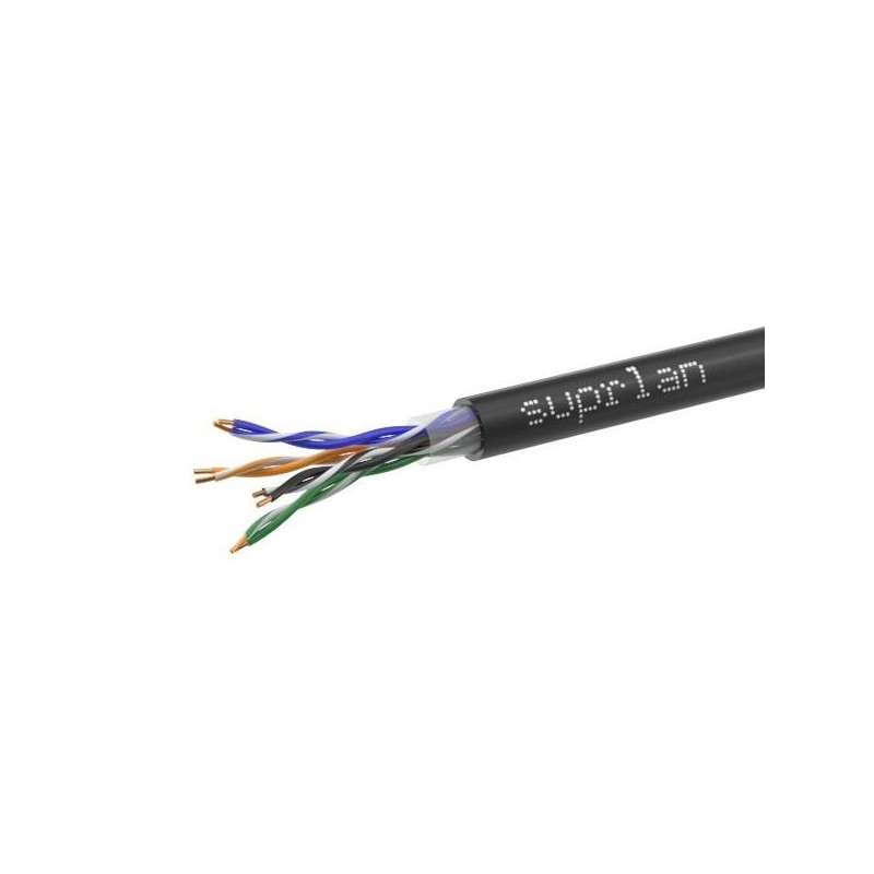 Кабель витая пара U/UTP кат.5E 4х2х24AWG solid Cu PE Outdoor Standart черн. (м) SUPRLAN 01-0325-1