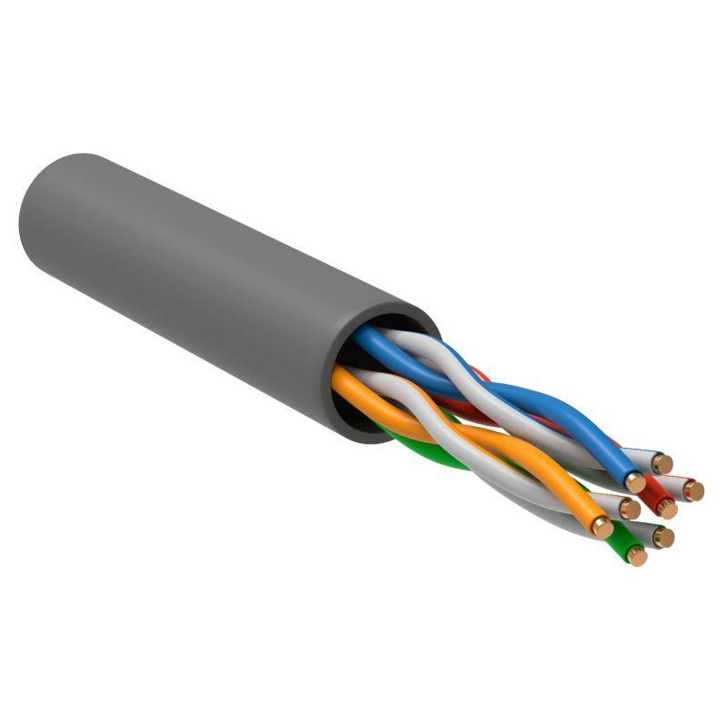 Кабель витая пара U/UTP кат.5E 4х2х24AWG solid CU PVC сер. (м) GENERICA BC1-C5E04-111-305-G