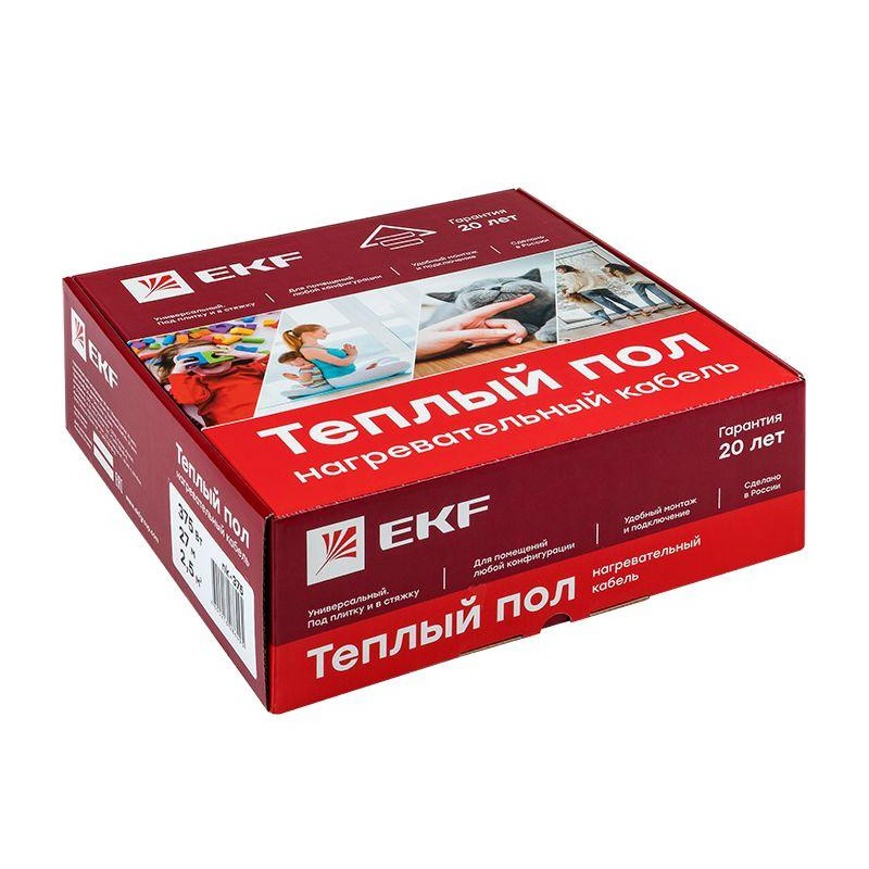 Комплект "Теплый пол" (кабель) 1200Вт 80м 8.0кв.м EKF nk-1200