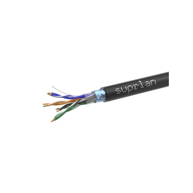 Кабель витая пара F/UTP кат.5E 4х2х24AWG solid Cu PE Outdoor Standard черн. (м) SUPRLAN 01-1028-1