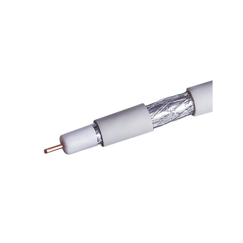 Кабель коаксиальный RG-6 CCS 1.02 (21проц.)/FPE/Al-Pet-Al Foil Unbonded/Al 64х0.12/PVC RW бел. (уп.100м) Net.On 109L