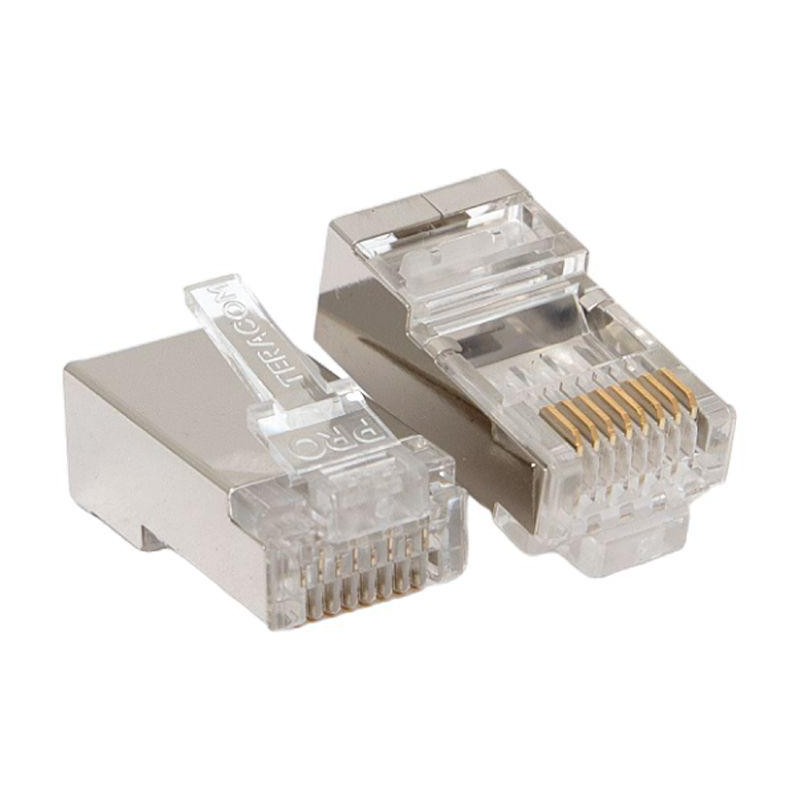 Коннектор RJ45 (8P8C) кат.6 экранир. 30мкд (уп.20шт) TERACOM PRO EKF TRP-PLUG-6FTP-20