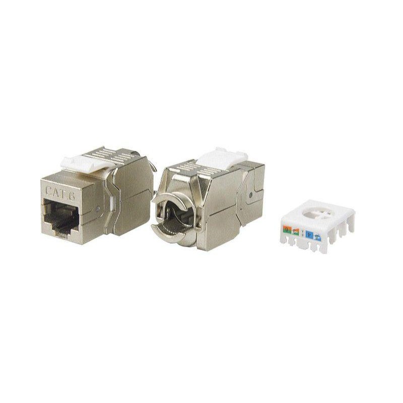 Вставка Keystone Jack RJ45 (8P8C) кат.6 экранир. 180град. Toolless KJ8-8P8C-C6-180-TLS-SH-F-WH бел. Hyperline 426188