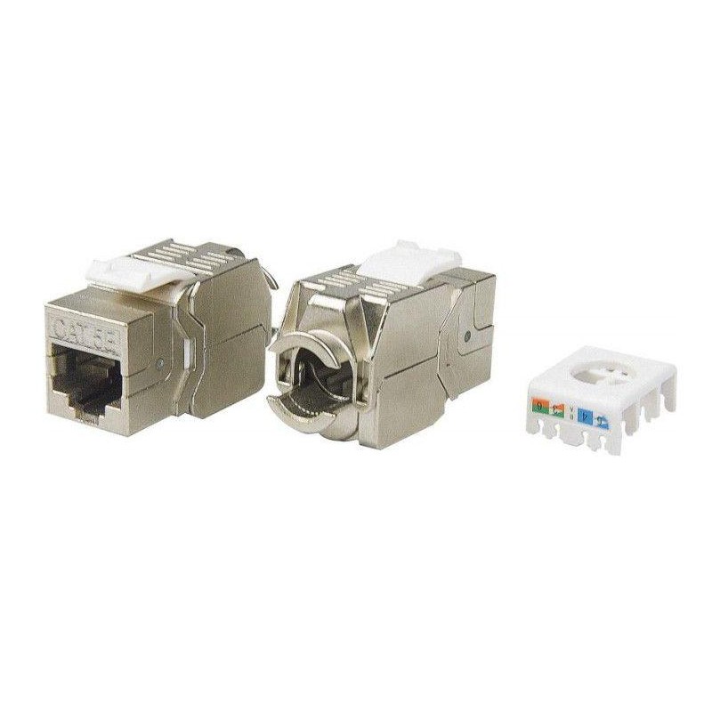 Вставка Keystone Jack RJ45 (8P8C) кат.5E экранир. KJ8-8P8C-C5e-180-TLS-SH-F-WH 180град. Toolless бел. Hyperline 426191