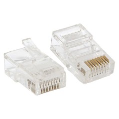 Коннектор RJ45 (8P8C) кат.5E неэкранир. TERACOM универс. (уп.10шт) EKF TRC-PLUG-5EUTP-10