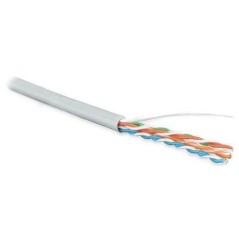 Кабель витая пара U/UTP кат.5E 4х2х24AWG solid LSZH нг(А)-HF UUTP4-C5E-S24-IN-LSZH-GY-305 сер. (м) Hyperline 42045