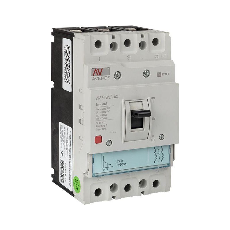 Выключатель автоматический 3п 20А 35кА AV POWER-1/3 TR AVERES EKF mccb-13-20-TR-av