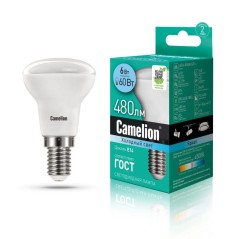 Лампа светодиодная LED6 R50/845/E14 6Вт рефлектор матовая 4500К бел. E14 480лм 170-265В Camelion 11659