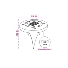 Светильник светодиодный SLR-S12 8SMD грунтовый IP44 корпус нерж. сталь солнечная батарея (уп.2шт) ФАZА 5040984