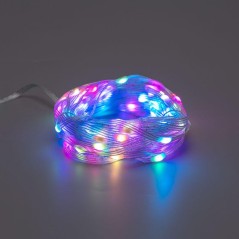 Гирлянда смарт "Нить" из росы с крупными светодиодами 10м 100LED RGB IP20 прозр. провод USB Neon-Nig