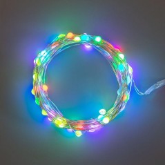 Гирлянда "Роса" 10м 100LED RGB IP44 с пультом 8 режимов элементы питания 3хAA Neon-Night 303-259