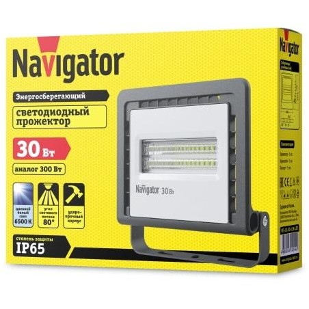 Прожектор светодиодный 14 143 NFL-01-30-4K-LED 30Вт 4000К IP65 2400лм черн. Navigator 14143