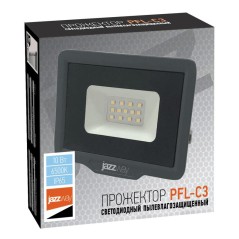 Прожектор светодиодный PFL-C3 10Вт 6500К IP65 ДО закален. прозр. стекло JazzWay 5023529A