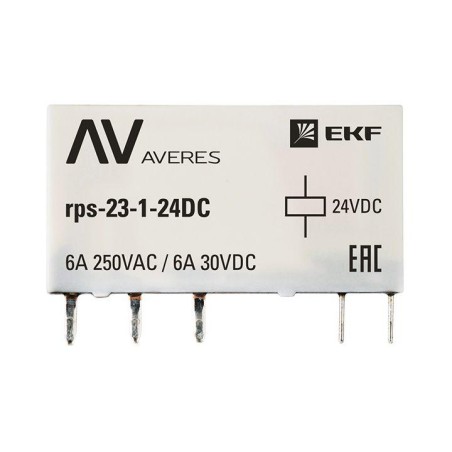 Реле промежуточное РП slim 23/1 6А 24В DC AVERES EKF rps-23-1-24DC