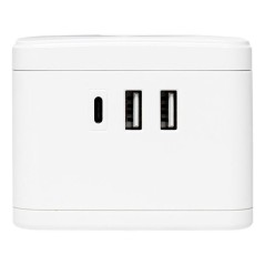 Удлинитель "Куб" 2х1.3м 2USB 2.4А+Type C + Ночник 1кв.мм EKF UBA-CUB-2-TC