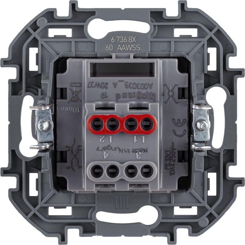 Переключатель перекрестный 1-кл. Inspiria 10А IP20 250В 10AX винтов. клеммы механизм алюм. Leg 673682