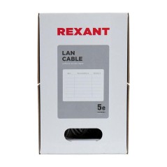 Кабель витая пара U/UTP кат.5E 2х2х24AWG solid CU PVC сер. (м) Rexant 01-0023