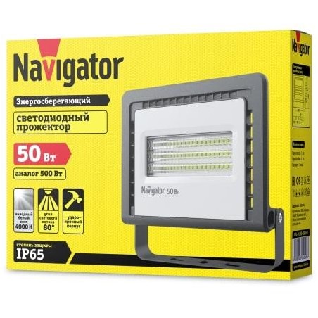 Прожектор светодиодный 14 145 NFL-01-50-4K-LED 50Вт 4000К IP65 4100лм черн. Navigator 14145