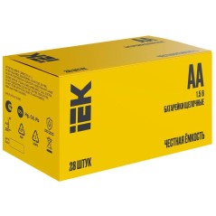 Элемент питания алкалиновый AA/LR6 Alkaline бокс (уп.28шт) IEK ABT-LR06-OP-B28