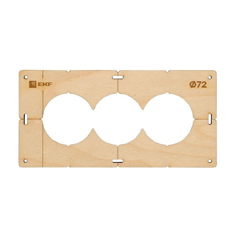 Шаблон для подрозетников c 3 отв. d72мм Expert EKF sh-d72-3
