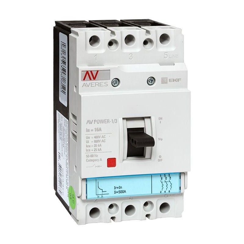 Выключатель автоматический 3п 16А 35кА AV POWER-1/3 TR AVERES EKF mccb-13-16-TR-av