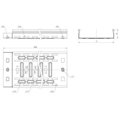 Лоток листовой перфорированный 50х50 L3000 0.55мм EKF L505001-0.55