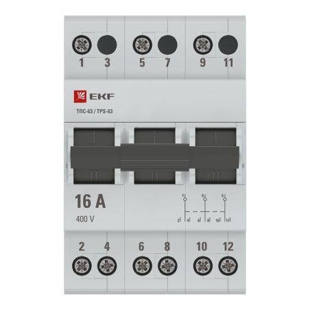 Переключатель трехпозиционный ТПС-63 3P 16А PROxima EKF TPS316