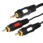 Шнур 3.5 Stereo Plug - 2RCA Plug 3М (GOLD) (уп.10шт) Rexant 17-4234