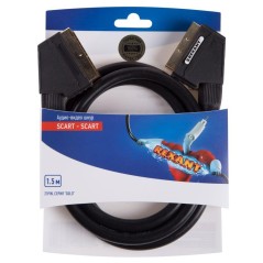 Шнур SCART - SCART (21pin) 1.5м (GOLD) блист. Rexant 06-3075