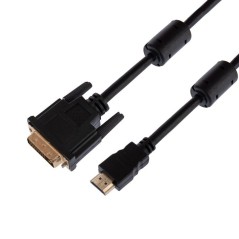 Шнур HDMI - DVI-D gold 3м с фильтрами Rexant 17-6305