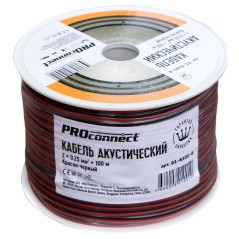 Кабель Stereo 2х0.25 К/Ч (уп.100м) PROCONNECT 01-6101-6