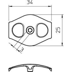 Скоба крепежная фиксатор 34х25мм 1996 O OBO 2222809