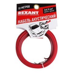 Кабель Stereo 2х0.35 красн./черн. (уп.10м) Rexant 01-6102-3-10