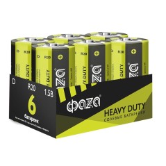 Элемент питания солевой D/R20 1.5В Heavy Duty Pack-6 (уп.6шт) ФАZА 5042353