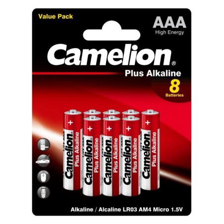 Элемент питания алкалиновый AAA/LR03 1.5В Plus Alkaline LR03-BP8 BL-8 (блист.8шт) Camelion 14134