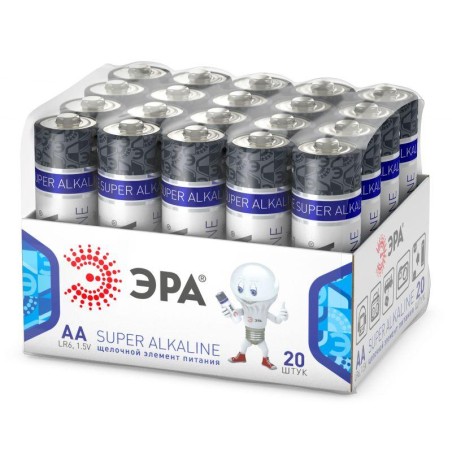 Элемент питания алкалиновый LR6-20 bulk SUPER Alkaline (уп.20шт) ЭРА Б0054623