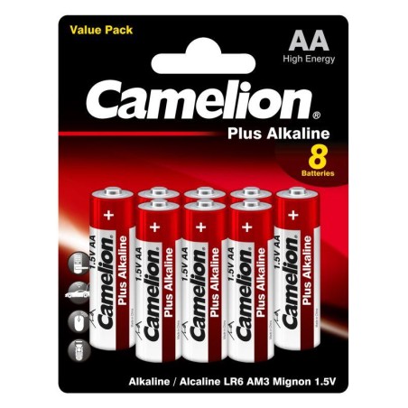 Элемент питания алкалиновый AA/LR6 1.5В Plus Alkaline LR6-BP8 BL-8 (блист.8шт) Camelion 14133