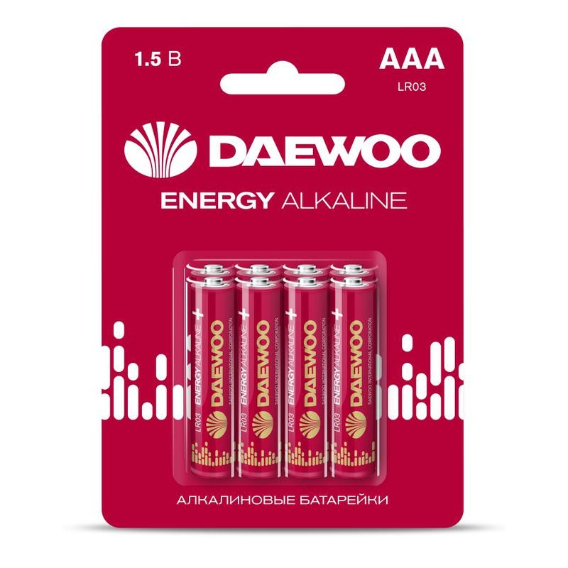 Элемент питания алкалиновый AAA/LR03 1.5В Energy Alkaline 2021 BL-8 (уп.8шт) DAEWOO 5031111