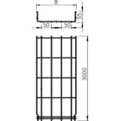 Лоток проволочный 50х55 L3000 нерж. сталь 3.9мм GRM 55 50 VA4301 OBO 6001070