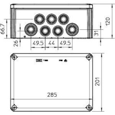 Коробка распределительная 285х201х120мм T350 OBO 2007125