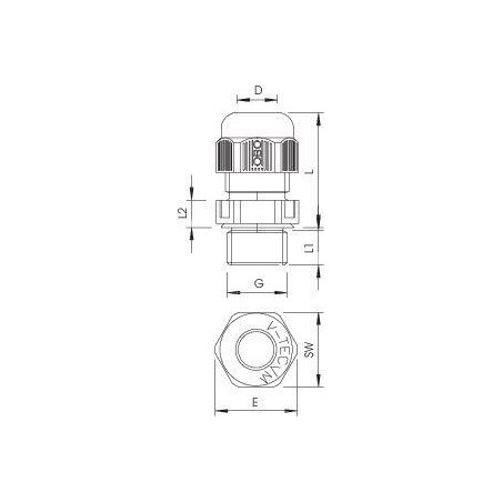 Ввод кабельный Dкаб. 23-35 (Dмонтаж. отв. 50) IP68 свет. сер. V-TEC VM50 LGR OBO 2022874