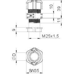 Ввод кабельный разборный V-TEC TB25 07-10 OBO 2024913