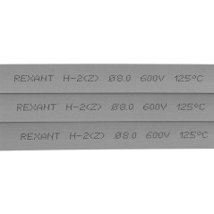 Трубка термоусадочная 8.0/4.0мм сер. 1м (уп.50шт) Rexant 20-8010